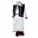 Costum popular baiat, 5 piese, alb - negru, denikos® 1011