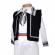 Costum popular baiat, 5 piese, alb - negru, denikos® 1011
