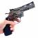 Bricheta pistol anti-vant tip revolver, negru, marime naturala scara 1 la 1, 26 cm, 350 grame, gloante, suport