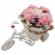 Aranjament floral gravat personalizat cu textul tau trandafiri 