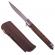 Briceag de vanatoare ideallstore®, mono blade, 21.5 cm, otel inoxidabil, maro, teaca piele inclusa