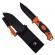 Cutit de vanatoare ideallstore®, survival king, 21.5 cm, otel inoxidabil, portocaliu, husa inclusa
