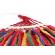 Hamac multicolor dublu (2 persoane), 190 x 150 cm, cu bara de 40 cm - rosu