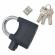 Lacat fabricat din metal masiv, functie alarma anti-furt, 3 chei, baterii rezerva, dalimag
