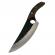 Cutit de macelarie ideallstore®, lucrat manual, maner lemn, 27 cm, maro, teaca piele inclusa