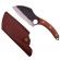 Set doua cutite macelarie ideallstore®, lucrate manual, 27 cm, otel inoxidabil, maner lemn, husa piele