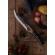 Cutit de bucatarie ideallstore®, dragon breath, otel inoxidabil, maner lemn, 33 cm, negru