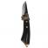 Cutit de vanatoare ideallstore®, dragon breath, otel inoxidabil, maner lemn, 33.5 cm, negru