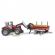 Tractor massey ferguson 7480 cu incarcator frontal si remorca pentru lemne bruder