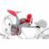 Scaun bicicleta copii safefront clasic, pozitie montare centru, 15 kg si si casca protectie xs 44-48 penguin weeride wr09skpg gri/rosu