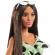 Papusa barbie fashionistas bruneta cu salopeta verde