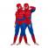 Set costum ultimate spiderman ideallstore® pentru copii, 100% poliester, 120-130 cm, rosu, manusa discuri si masca led