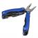 Mini cleste multifunctional ideallstore®, survival instict, otel inoxidabil, 9 functii, 14 cm, albastru, husa inclusa