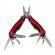 Mini cleste multifunctional ideallstore®, survival instict, otel inoxidabil, 9 functii, 14 cm, rosu, husa inclusa