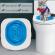 Adaptor de toaleta pentru pisici Aexya albastru cu alb