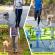 Lesa hands free de caini pentru alergare si plimbari Aexya Albastru cu rosu 2 m lungime