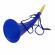 Goarna curbata, vuvuzela, tip corn, pentru petreceri, evenimmente, albastra, varf galben, 27 cm