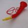 Goarna curbata, vuvuzela, tip corn, pentru petreceri, evenimmente, rosie, varf galben, 27 cm