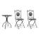 Set 2 scaune pliabile si 1 masa din fier negru si ceramica multicolora huston 38 cm x 38 cm x 92 h x 46 h1