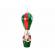 Decoratiune suspendabila balon zburator si mos craciun din textil verde rosu  Ø 29 x 80 cm