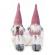 Set 2 figurine mos craciun si craciunita din textil alb roz 13x8x21 cm