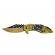 Briceag de vanatoare ideallstore®, past shaman, otel inoxidabil, 21 cm, galben