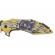 Briceag de vanatoare ideallstore®, past shaman, otel inoxidabil, 21 cm, galben