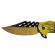 Briceag de vanatoare ideallstore®, past shaman, otel inoxidabil, 21 cm, galben