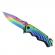 Briceag de vanatoare ideallstore®, rainbow madness, otel inoxidabil, 21.5 cm, multicolor