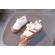 Adidasi albi cu dungi gri si portocalii (marime disponibila: marimea 23)