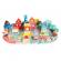 Set educational cu blocuri din lemn si covoras tip puzzle, 88 piese, city ecotoys ma705