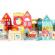 Set educational cu blocuri din lemn si covoras tip puzzle, 88 piese, city ecotoys ma705