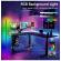 Lampa de colt LED RGB PLUG and PLAY Wi-Fi schelet din metal joc de lumini si sincronizare dupa voce sau muzica telecomanda amplasare pe podea design modern lumina ambientala multiple moduri de functionare 142 cm