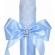 Lumanare botez decor bleu elegant, dantela, margelute si fundita asortata,