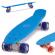 Skateboard penny board pentru copii cu roti din cauciuc, iluminate led, culoare albastra