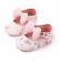 Pantofiori roz cu floricele si fundita (marime disponibila: 0-3 luni)