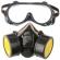 Masca de protectie si ochelari cu 2 filtre de carbon activ, pentru lucru in mediu chimic