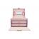 Cutie tip caseta organizatoare pentru bijuterii, 20 de compartimente si inchidere cu cheie, gonga® roz