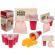 Joc de petrecere beer pong cu raft, 24 piese, gonga® rosu