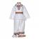 Costum popular pentru botez baietel, 5 piese, alb - maro, denikos® 1015