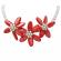 Colier cu Flori din Sidef perle alb / rosu 51 cm realizat manual