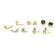 Set cercei de tip surub model cristale si perle culoare multicolor 1 cm