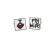 Butoni argintii I love my wife 17x17mm