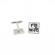 Butoni argintii I love my wife 17x17mm