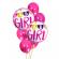 Set 7 buc. baloane pentru zi de nastere fetite, culoare roz, 30-46cm