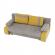Canapea extensibila cu tapiterie textil gri maroniu galben bolivia 200x105x88 cm