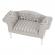Canapea cu tapiterie textil crem gri si picioare lemn maro fabricio 122x51x71.5 cm