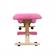 Scaun birou ergonomic tapiterie roz picioare fag groco 46x65x72 cm