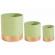 Set 3 ghivece ceramica verde aurie 13x13.5 cm, 9.5x9 cm, 6.5x7.5 cm