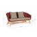 Canapea lemn maro textil bej rosu scarlet 168x78x77 cm